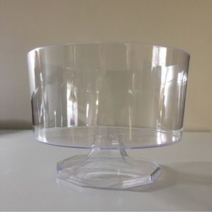 Clear Acrylic Round Pedestal Decorative Storage Candy Dish with Decagon Base
